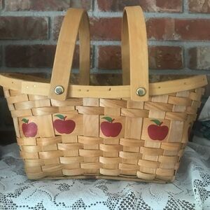 Rare Vintage 1970’s Apple Wicker Basket